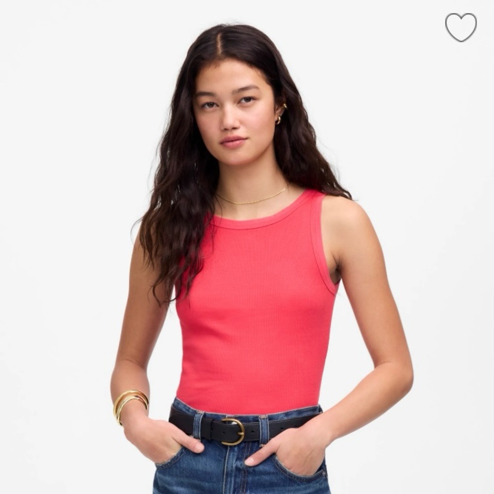 Madewell (Re)generative Cotton Essential High-Neck Tank Top NWT